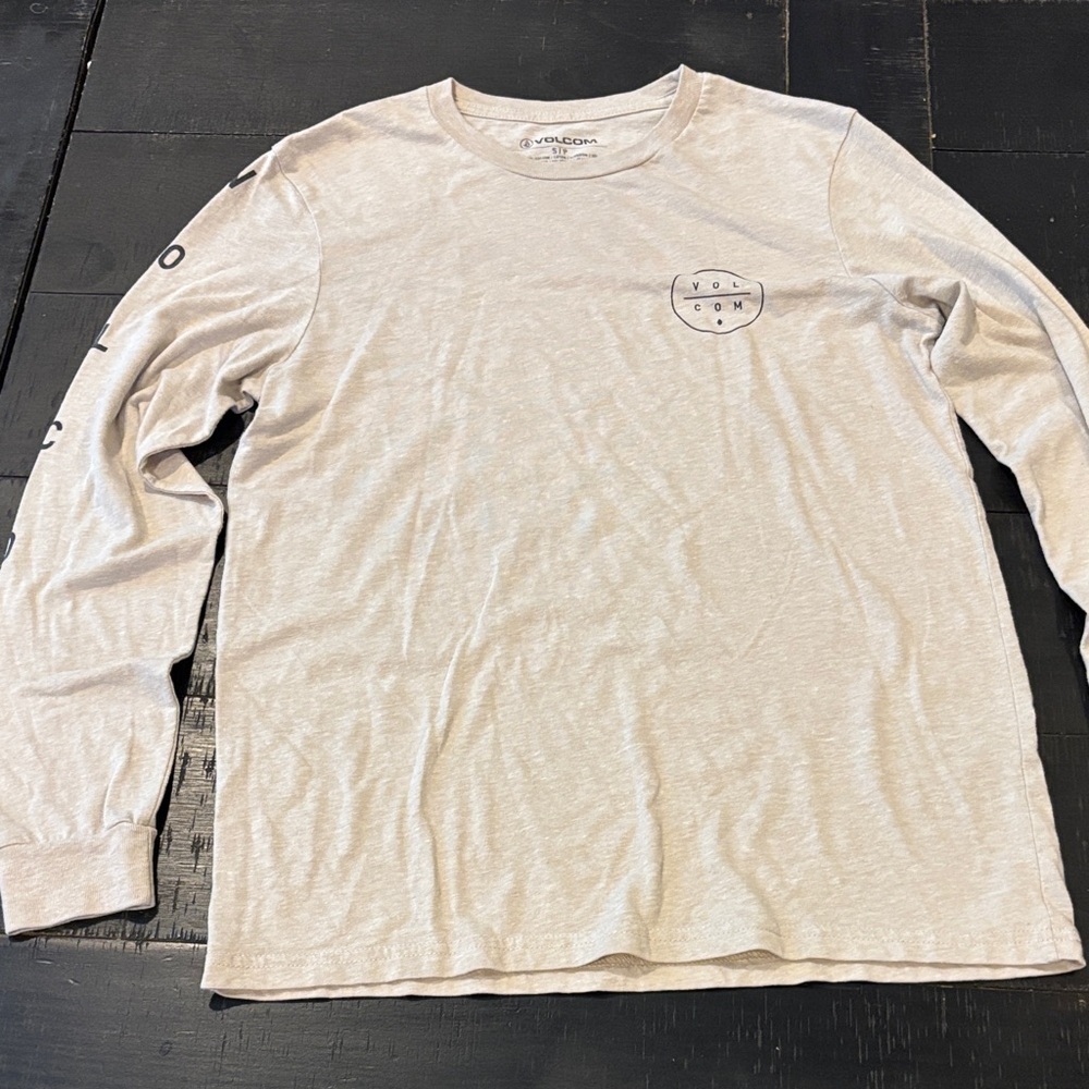 Volcom Men's Light Beige Long Sleeve Shirt Small